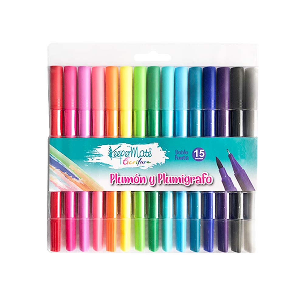 Plumi plumón punta pincel estuche surtido x15 und Legis