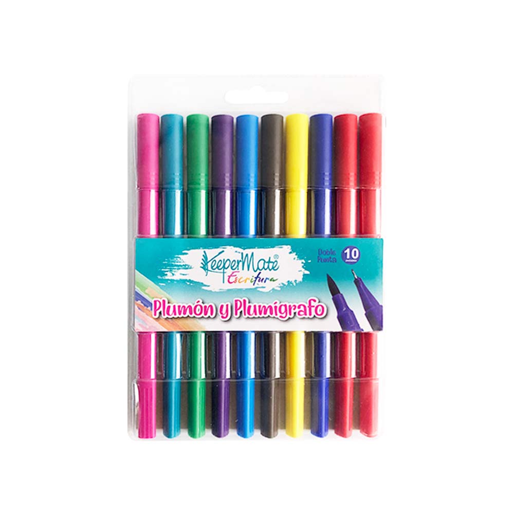 Plumi plumón punta pincel estuche surtido x10 und Legis