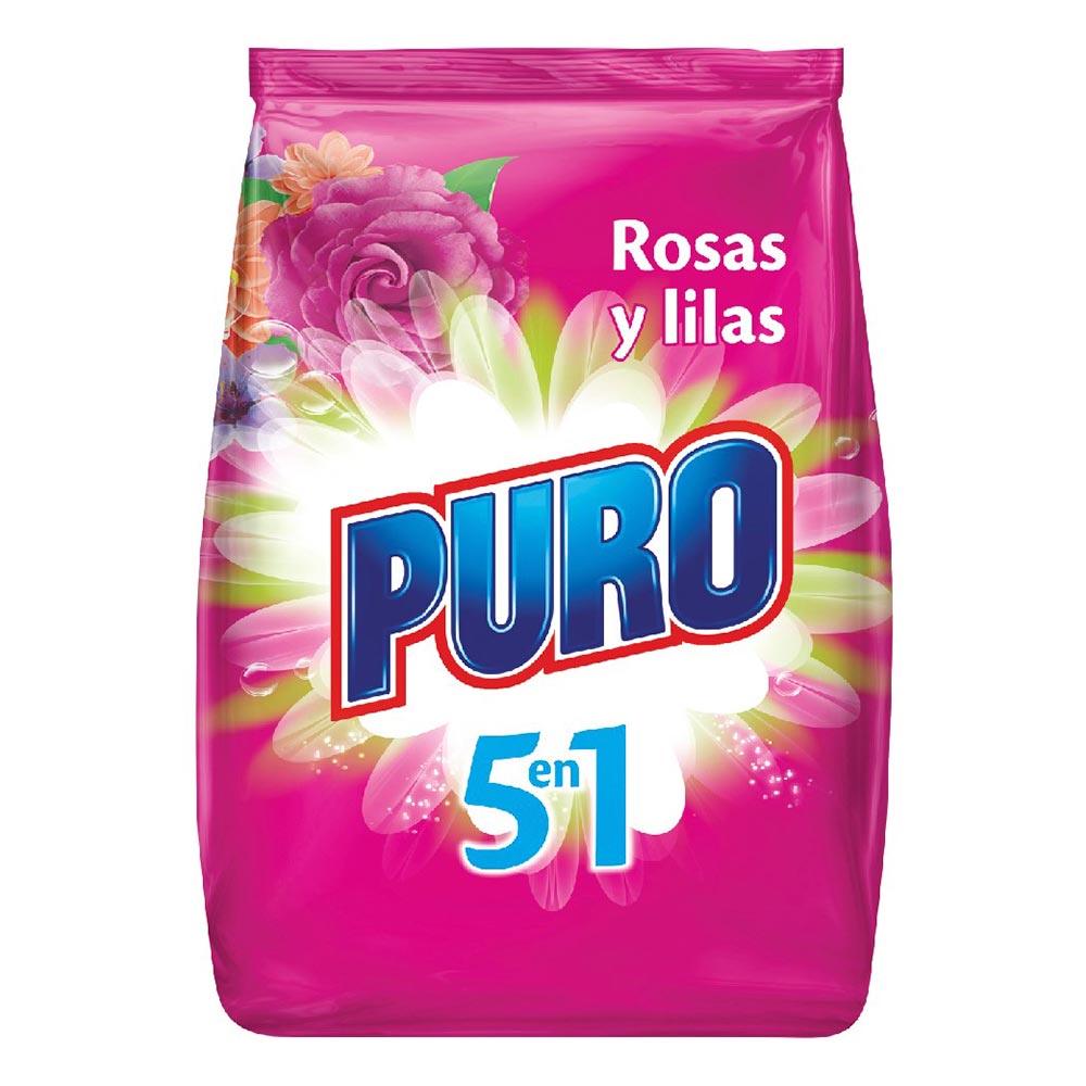 Detergente Puro Polvo Rosas Y lilas X 2Kg