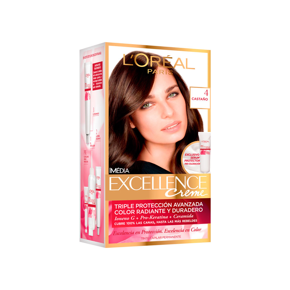 Tinte loreal excellence creme tono 4 castano