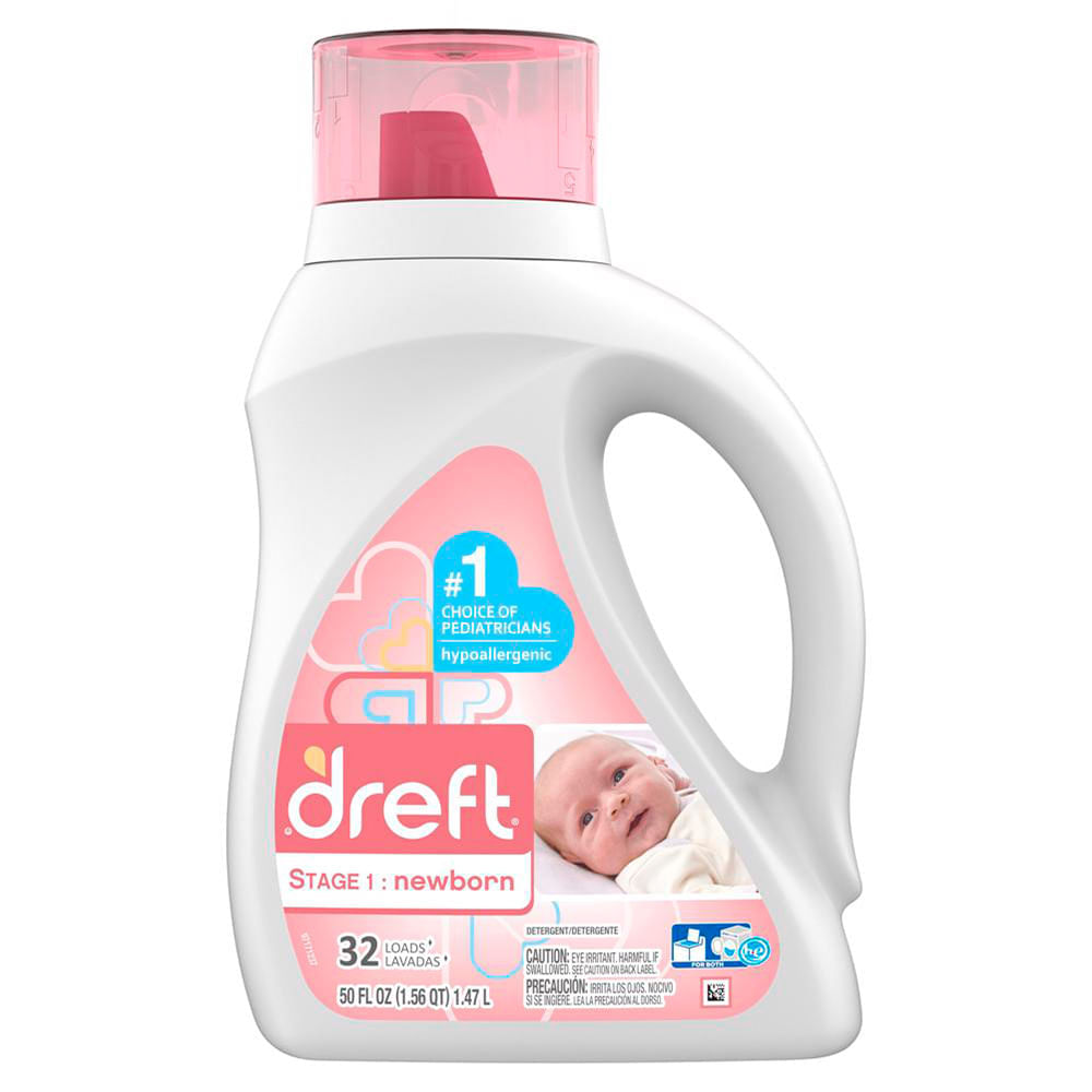 Detergente Dreft Etapa 1:Bebé Recien Nacido x 1.47l 32 Lavados