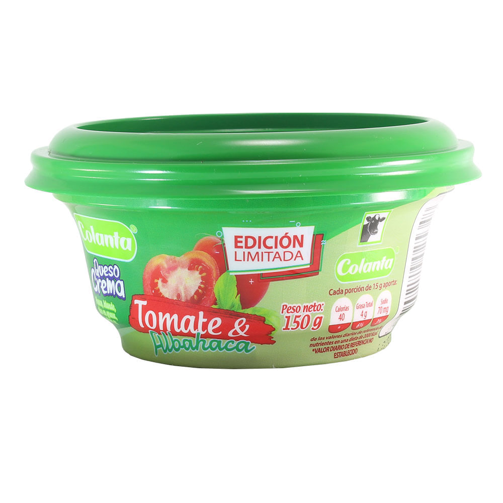 Queso crema Colanta tomate y albahaca x150g