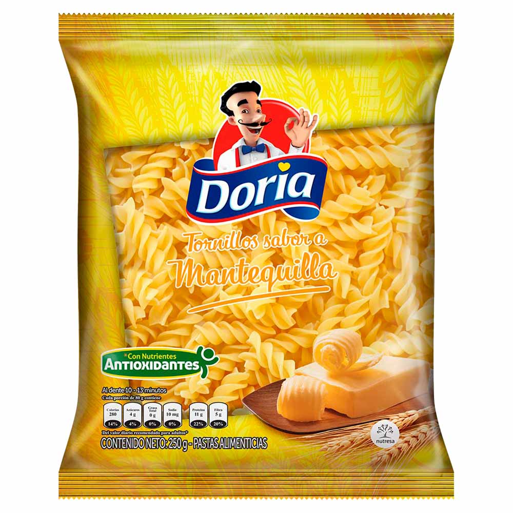 Pasta Tornillos Mantequilla Doria x 250 g.