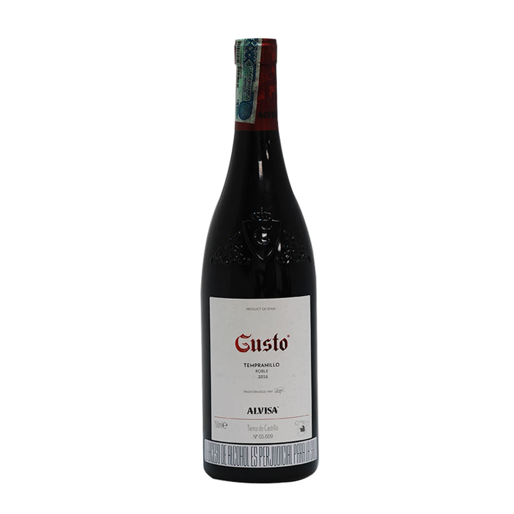 Vino gusto tempranillo roble bot.x750ml