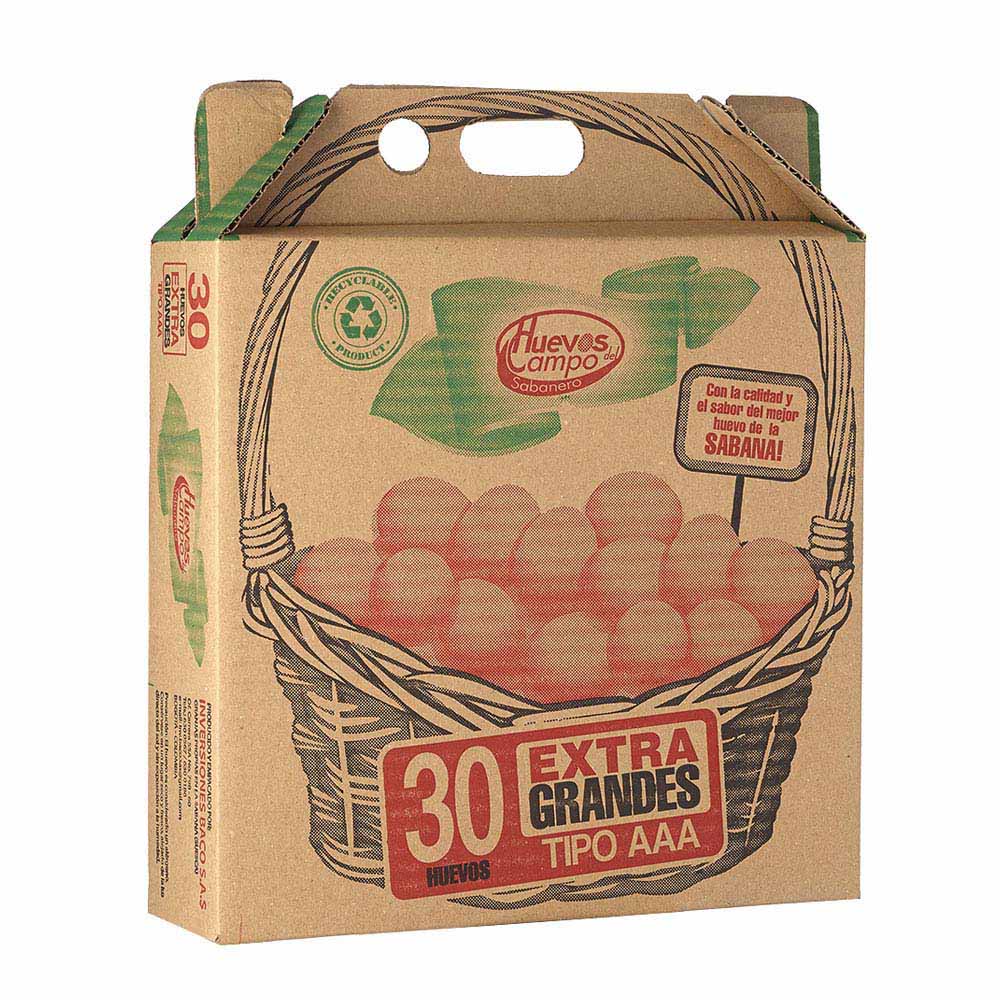 Huevos AAA extra grandes Del Campo maletín x30und