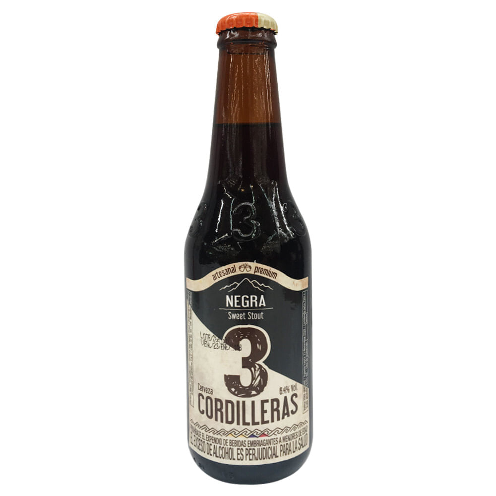 Cerveza 3 Cordilleras Negra Botella x 330 Ml