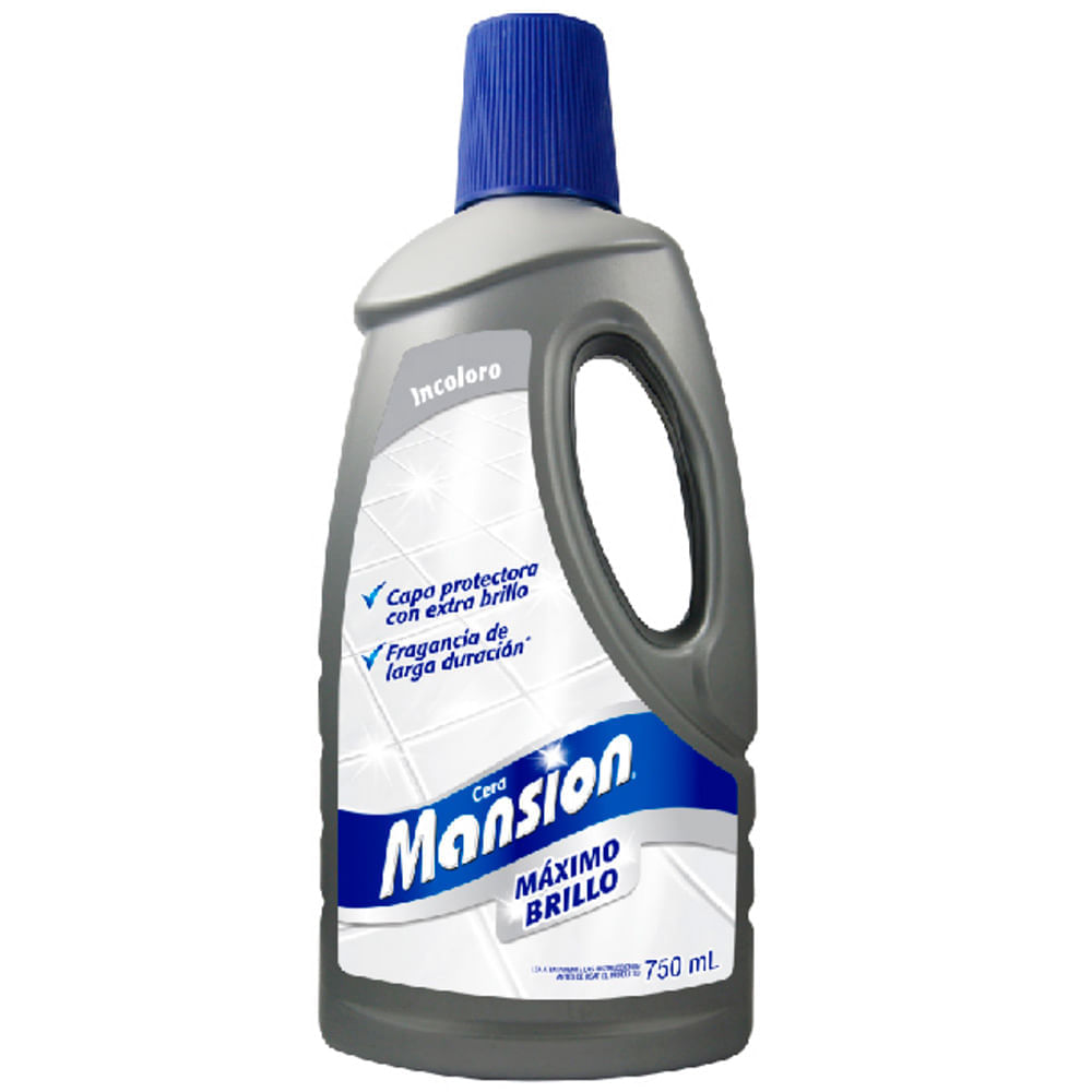 Cera para pisos Mansion máximo brillo todo color x750ml