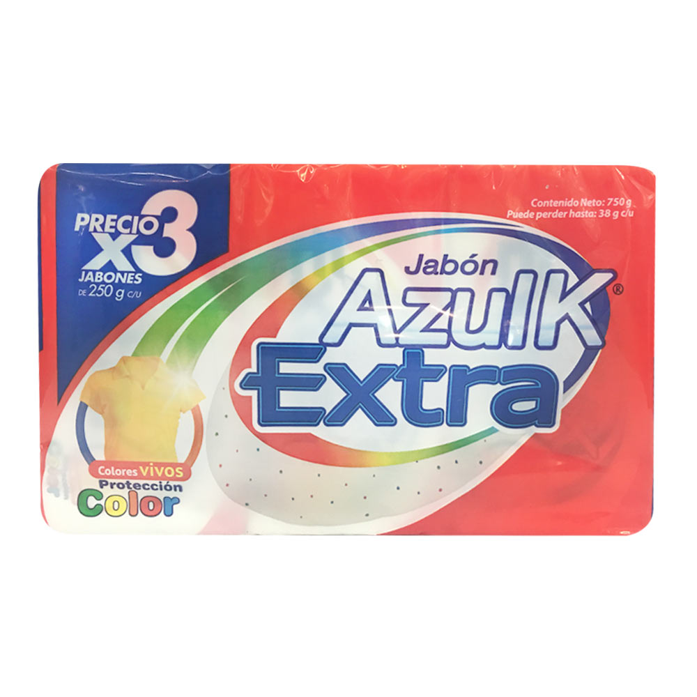 Jabón en barra azulk extra x 3 unds x 750g
