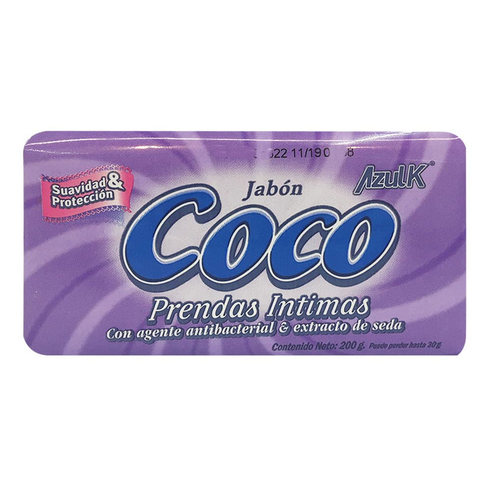 Jabón en barra de coco prendas íntimas azulk x 200g