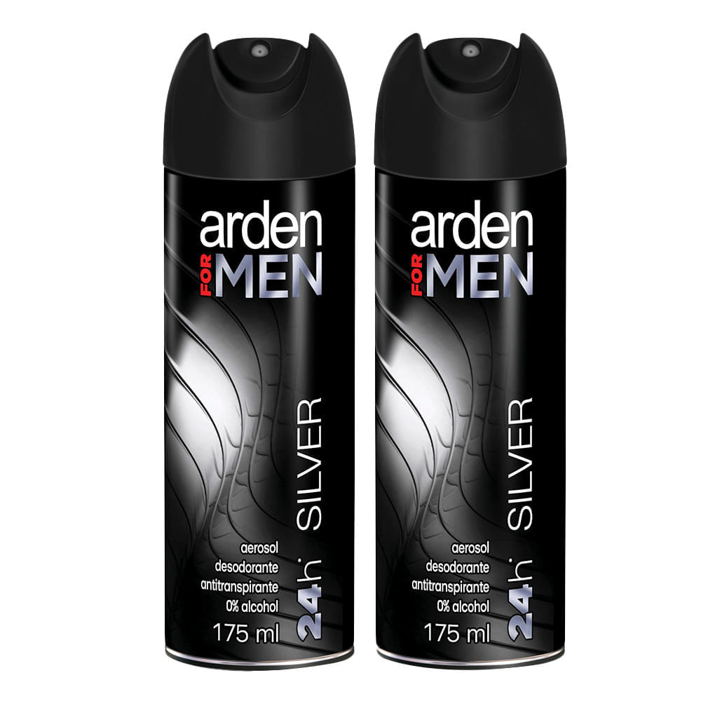Desodorante Arden For Men Silver aerosol 175ml 2