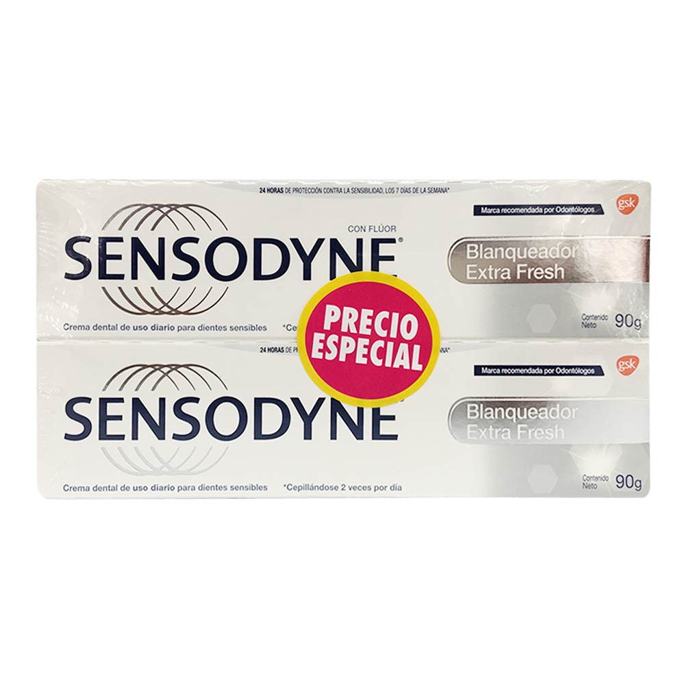 Crema dental Sensodine Blanqueadora extrafresh 2 und x 90 ml