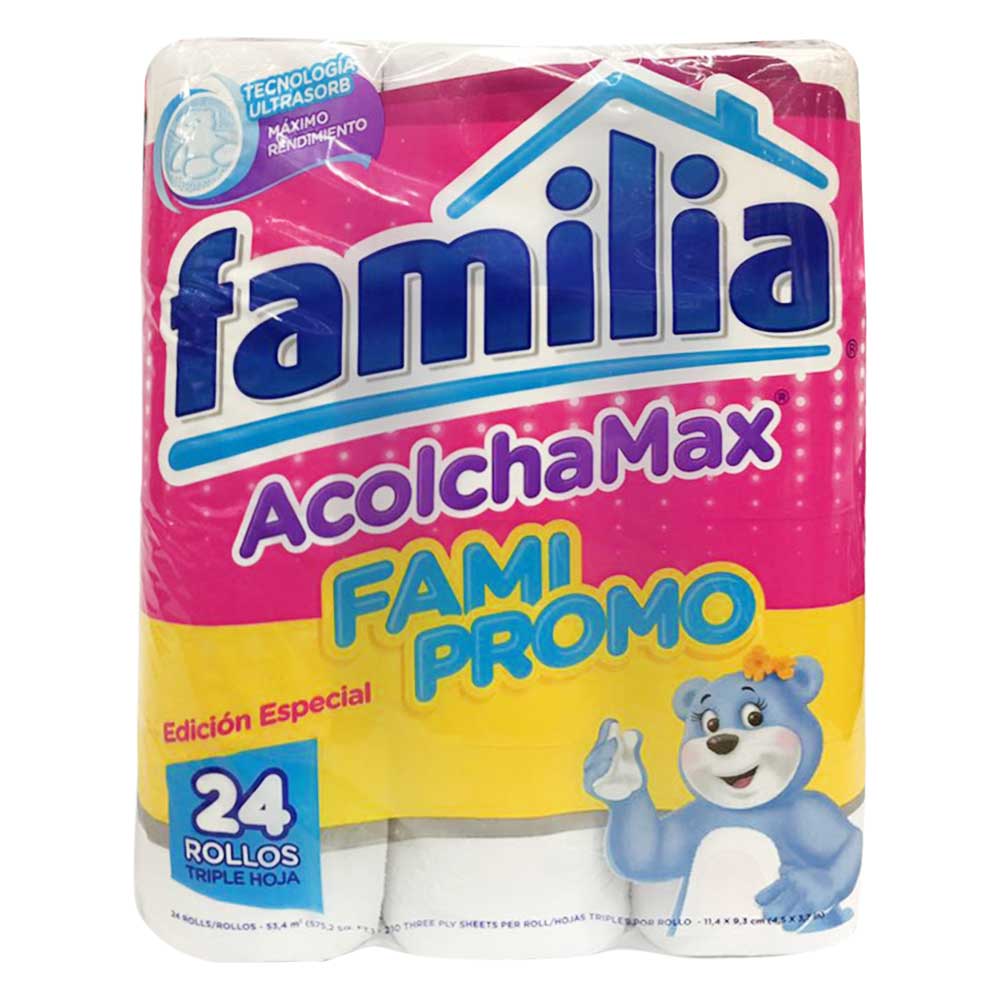 Papel higiénico Familia acolchamax triple hoja rollos x 24 und.