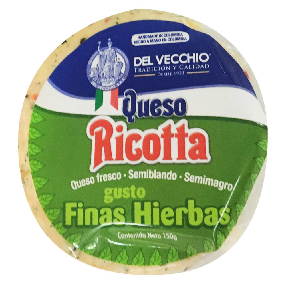 Queso ricotta Del Vecchio finas hierbas x150g
