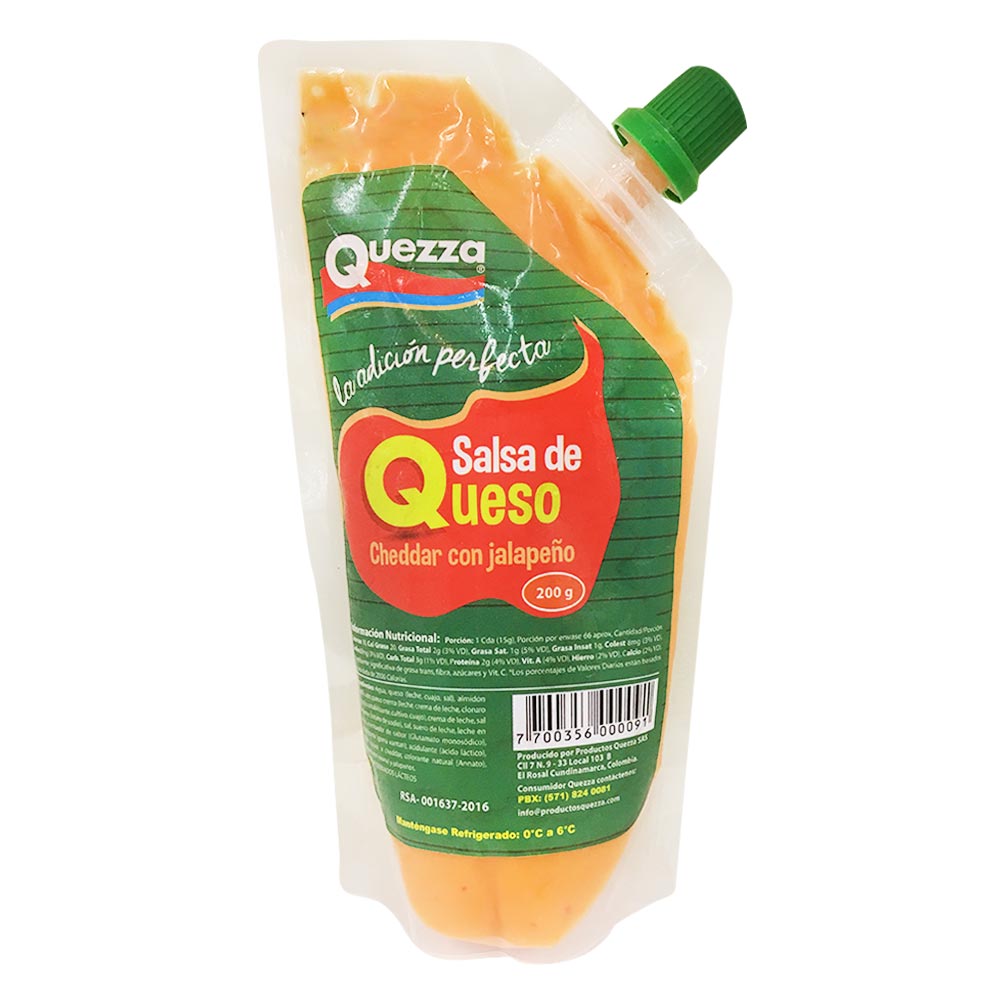 Salsa de queso Quezza cheddar con jalapeño x200g