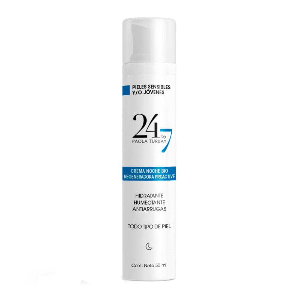 Crema Noche / Pieles Jóvenes y/o Sensibles x 50ml 24/7 By Paola Turbay