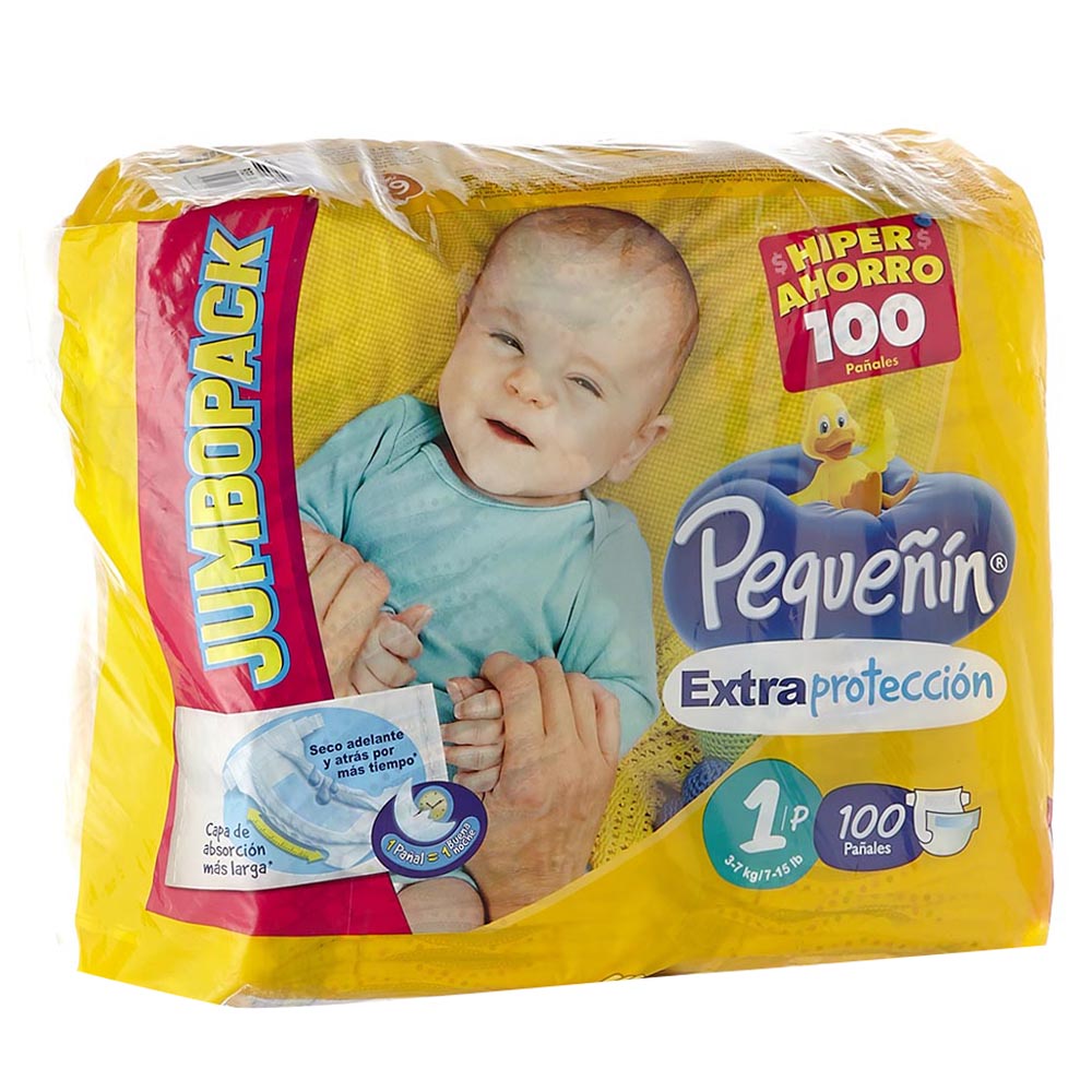 Pañales Pequeñin Extraprotección Etapa 1 x 100 und Jumbopack