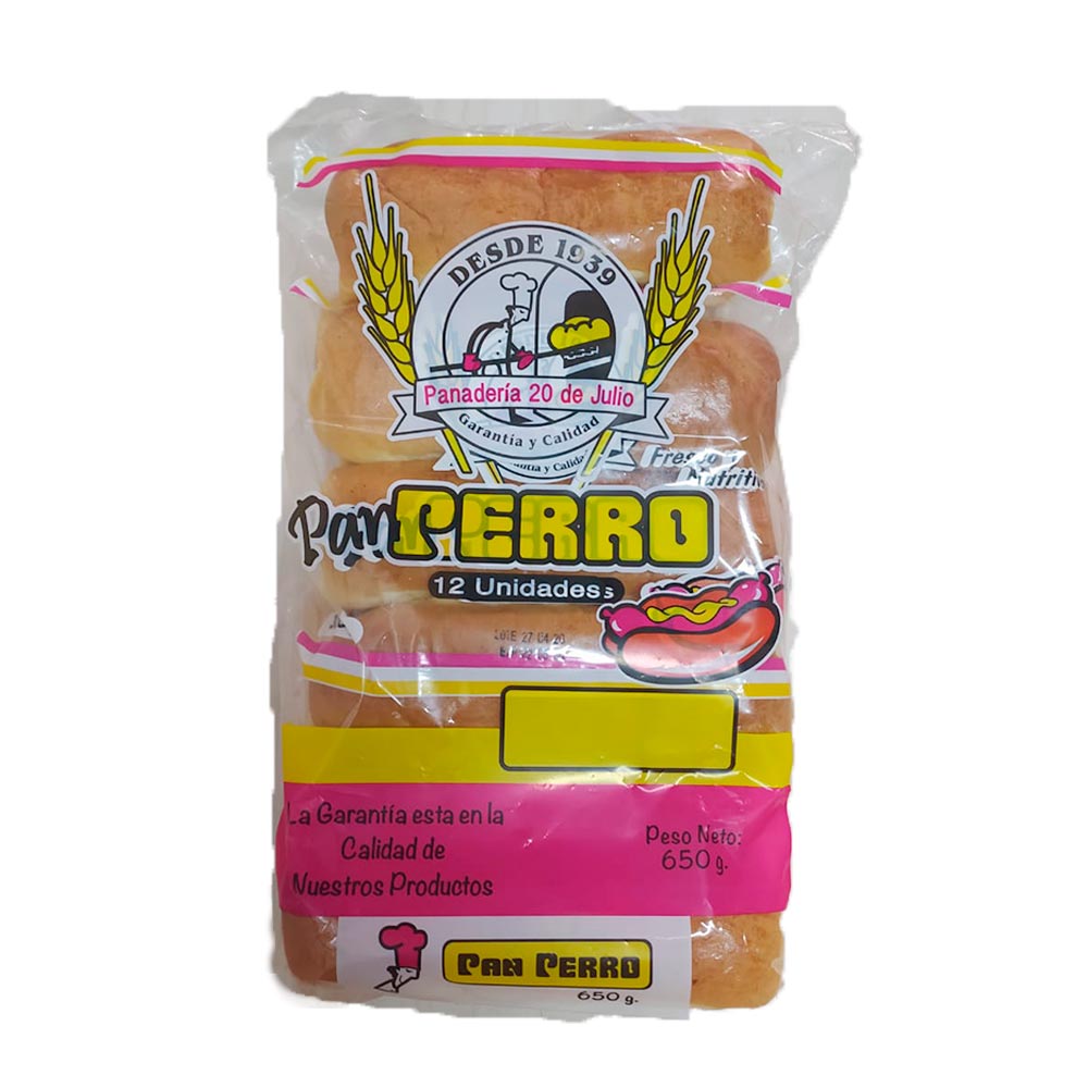 Pan perro Panaderia 20 De Julio x 12 unidades x 650g