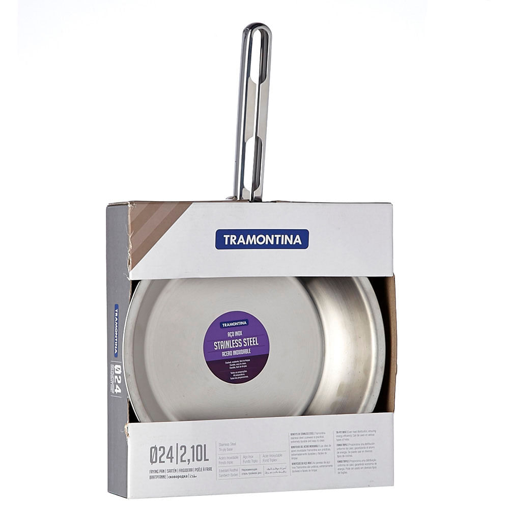Sartén 24cm acero Inox allegra Tramontina