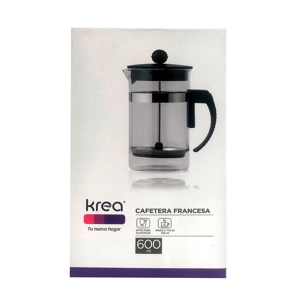 Cafetera embolo tapa negro Krea x 600 ml