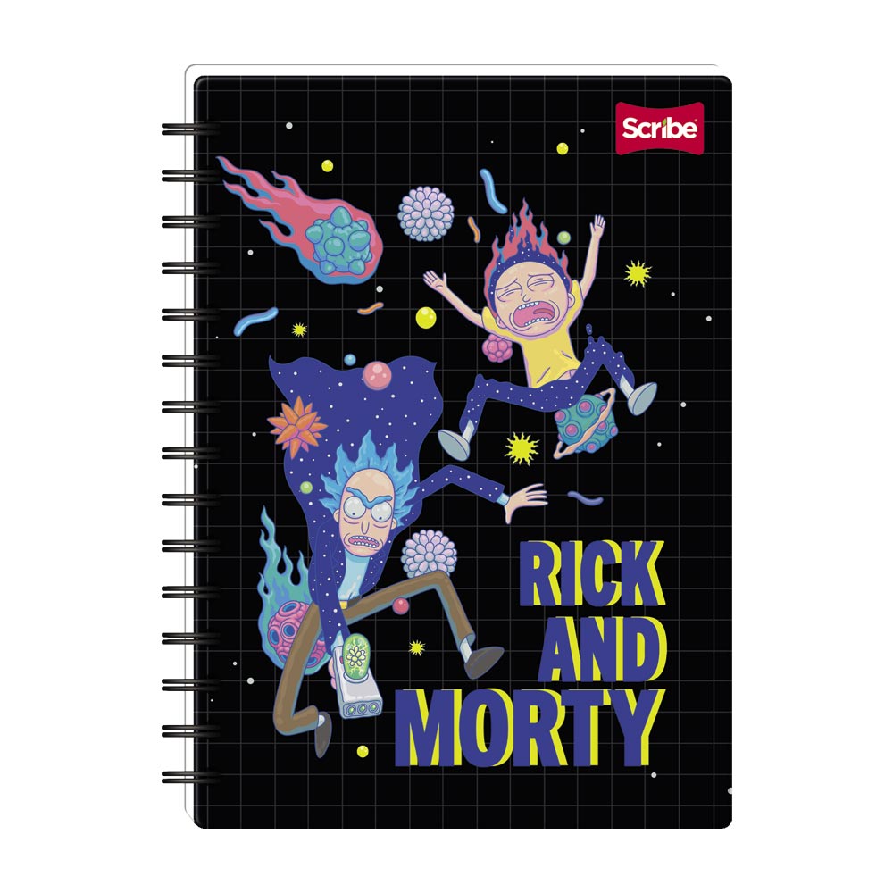 Cuaderno Espiral Pasta Normal Grande Rayado Rick And Morty X 80 Hojas Surtido