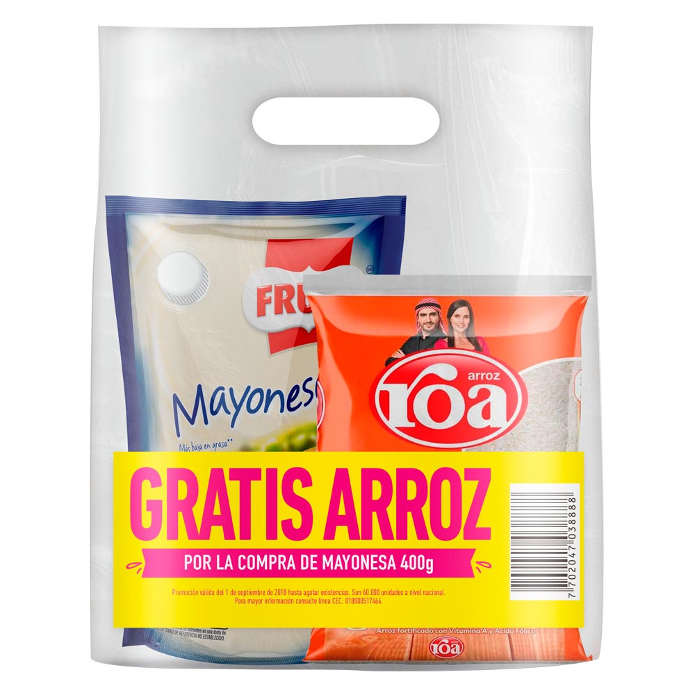 Mayonesa Fruco x400g Gratis arroz Roa x500g