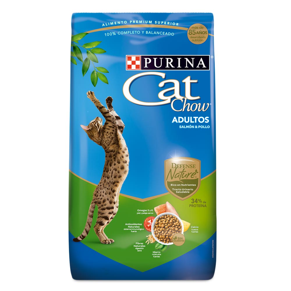 Alimento Cat Chow adultos salmón defense nature x3kg
