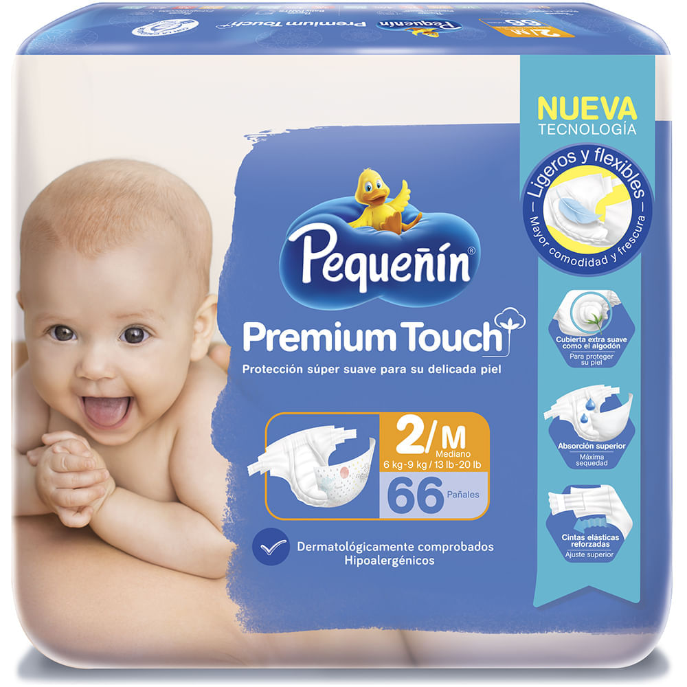 Pañales Pequeñín Premium Touch Etapa 2 x66unds