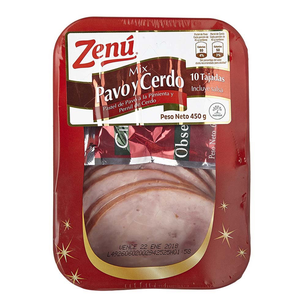 Mix de pavo y cerdo Zenú 10 tajadas x450g + salsa