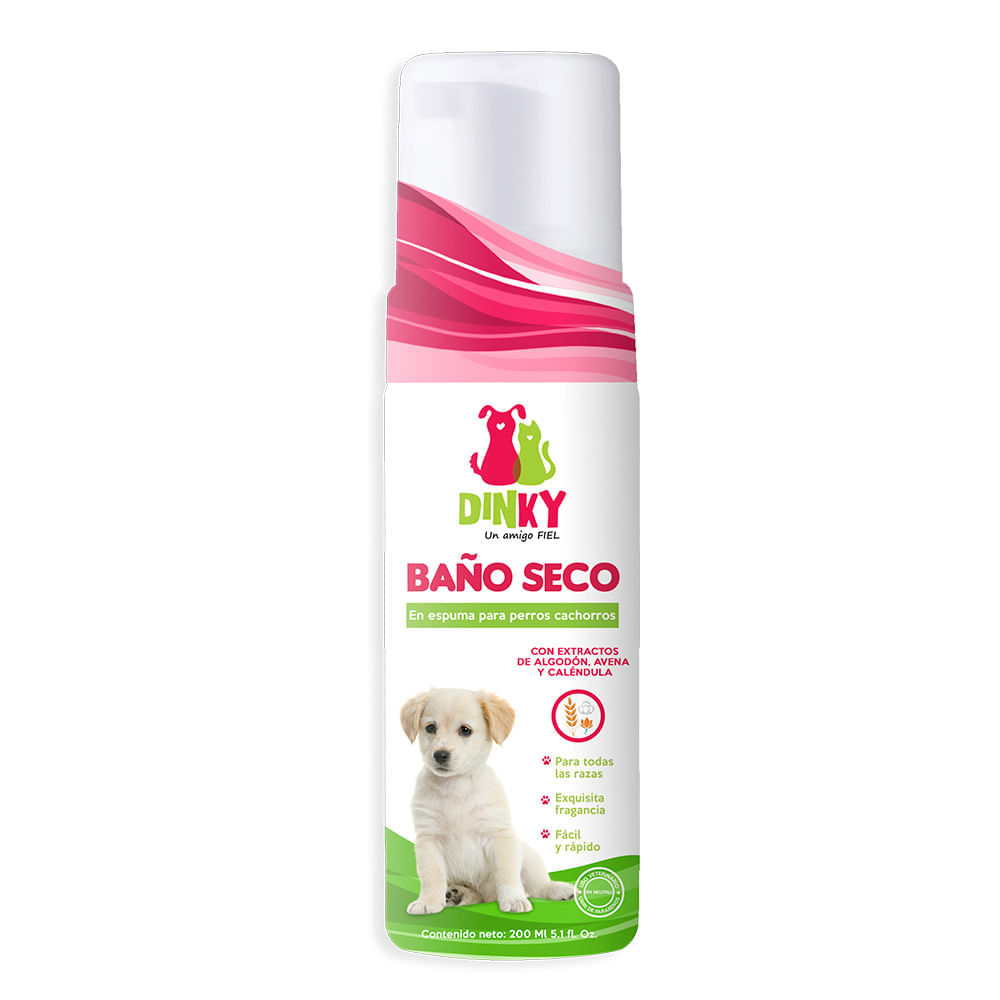 Baño Dinky seco espuma para perro Cachorro x200ml