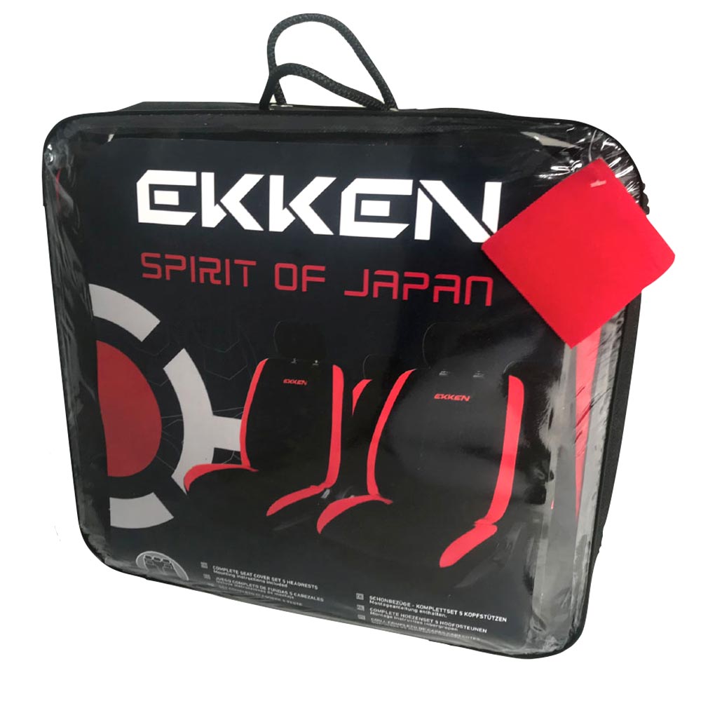 Set de fundas asiento negro rojo Ekken ek 12101