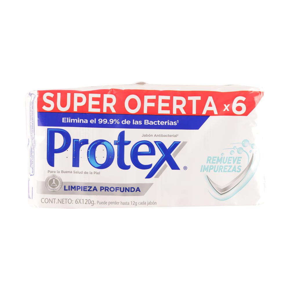 Jabón en Barra Protex Limpieza Profunda 120g Pack 6und