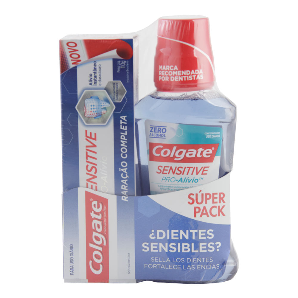 Enjuague Bucal Colgate Sensitive Pro-Alívio 250ml + Crema Dental Sensitive Pro-Alívio 110g