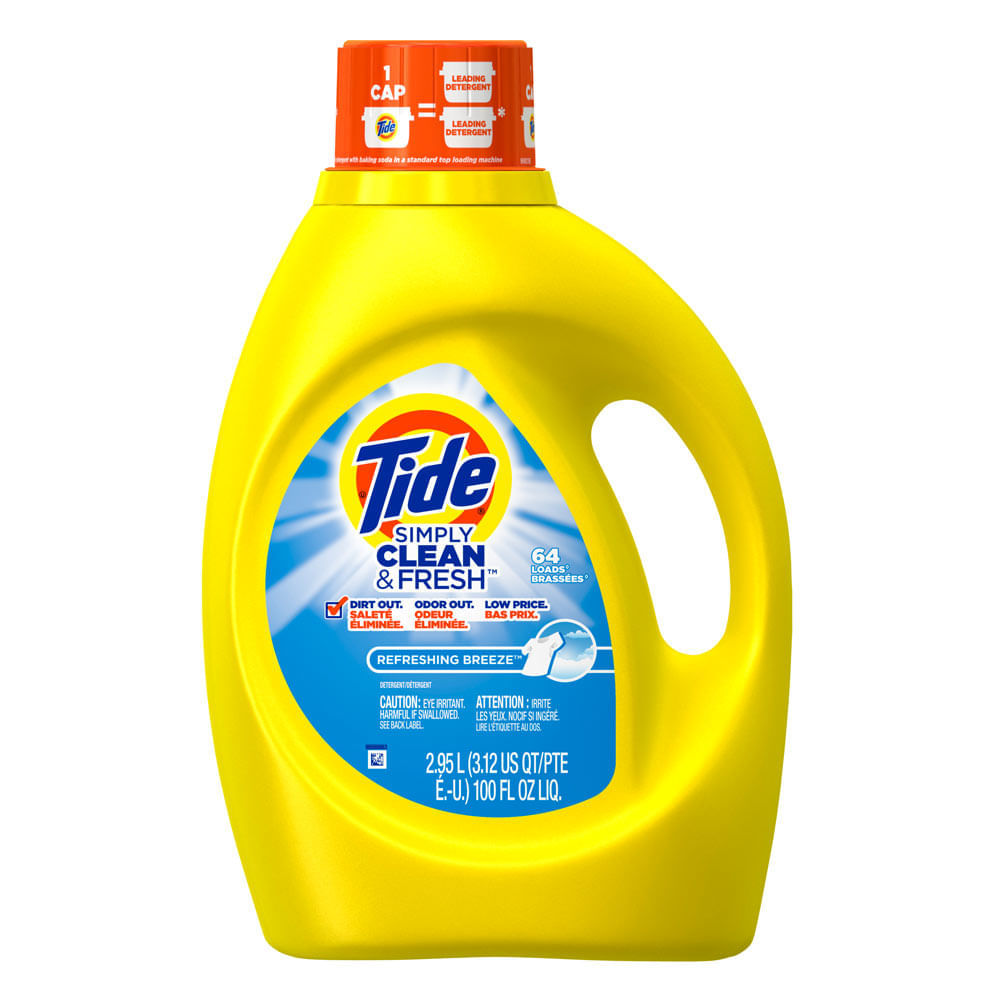 Detergente líquido Tide HE Simply Clean & Fresh Refreshing breeze x 3 L
