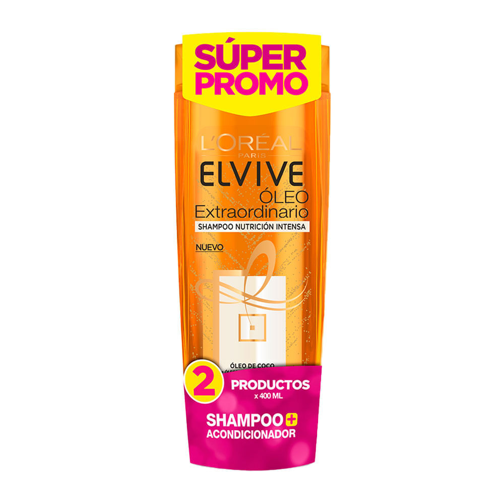 Shampoo L'Oréal Paris Elvive Óleo Extraordinario + Acondicionador 400 Ml