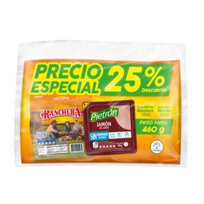 Salchicha Ranchera + jamón Pietrán x230g c-u Precio Especial