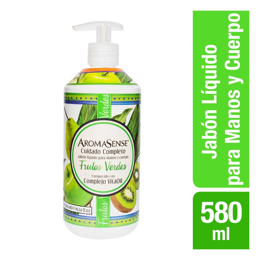 Jabón liquido Aromasense frutos verdes x580ml