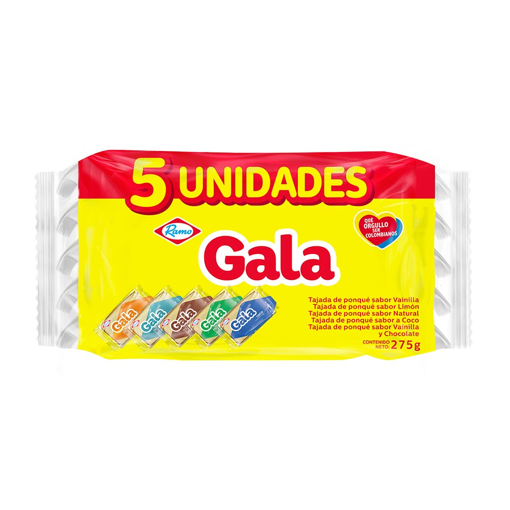 Ponque gala surtido tajada x5und.x55gc-u