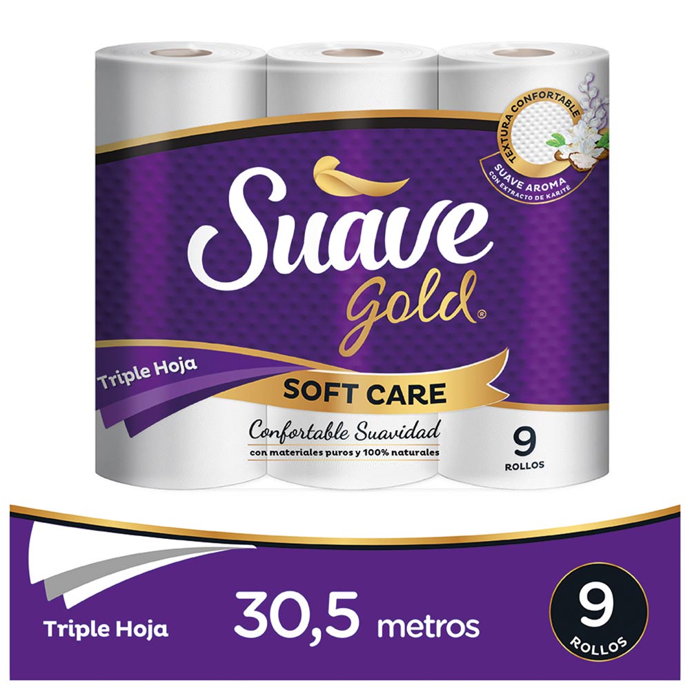 Papel higiénico Suave Gold soft carex9rollos x31.5mt c-u