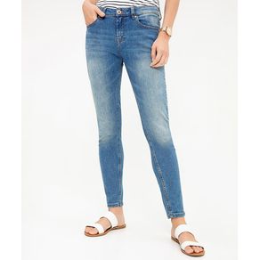 Jean tiro medio tejido plano Femenino indigo medio Liso MELI SKINNY