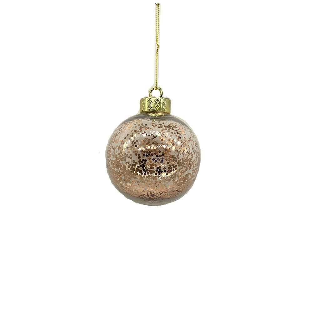 Esfera Rellena Brillos Gold Navidad Krea