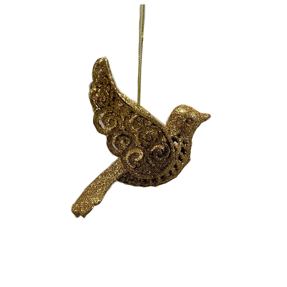 Pájaro Colgante Dorado Gold Navidad Krea