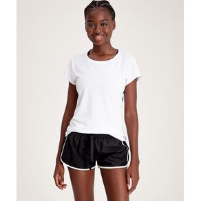Camiseta m/c en tejido de punto poliéster Femenino Blanco Liso LARA