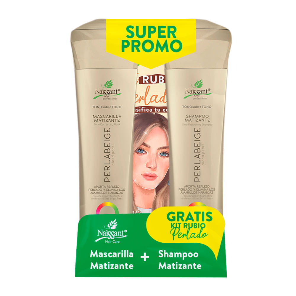 Pack Mascarilla + Shampoo Matizantes Perla Beige Naissant + Obsequio