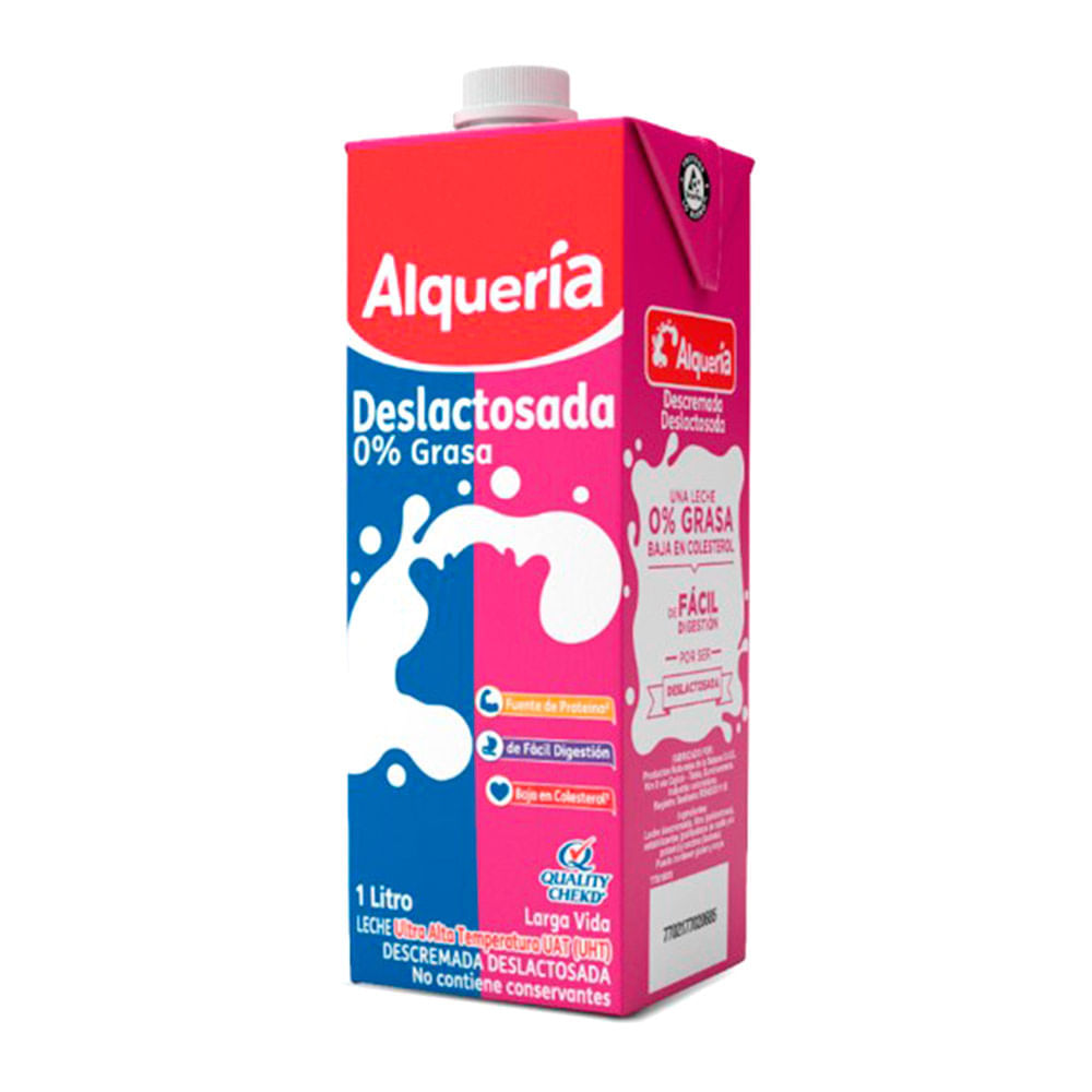 Leche deslactosada Alquería 0% grasa x1000ml