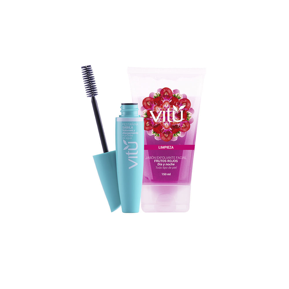 Pestañina Vitú sabila x1und + jabón facial x150ml