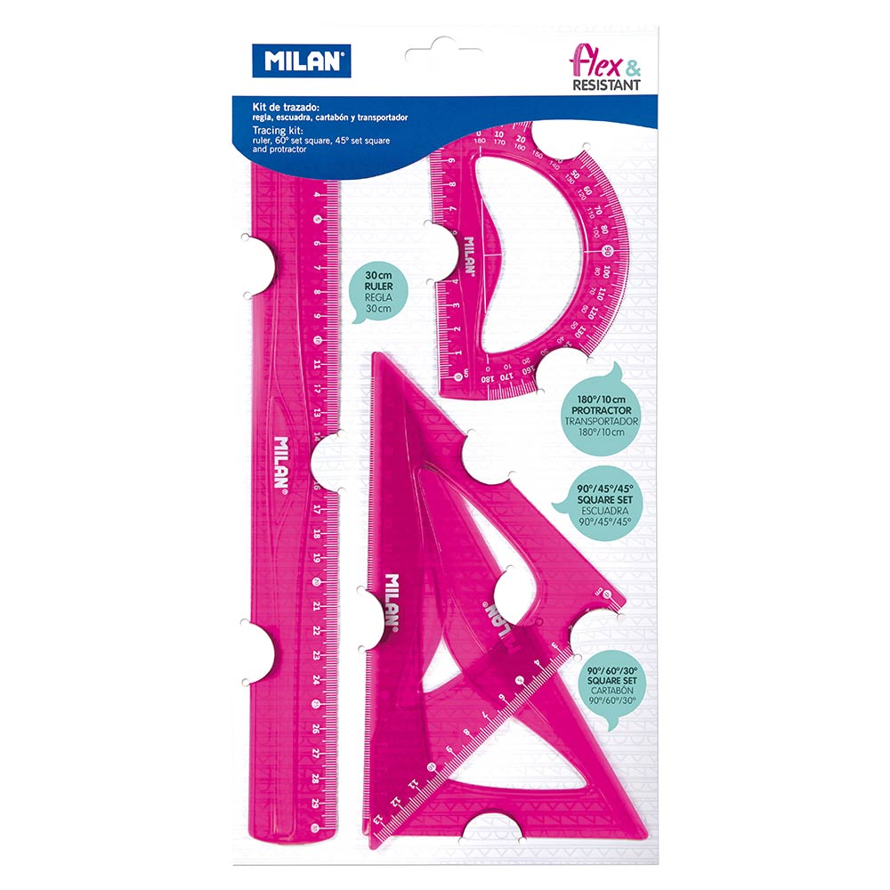 Estuche Geométrico Milan Rosado Milan