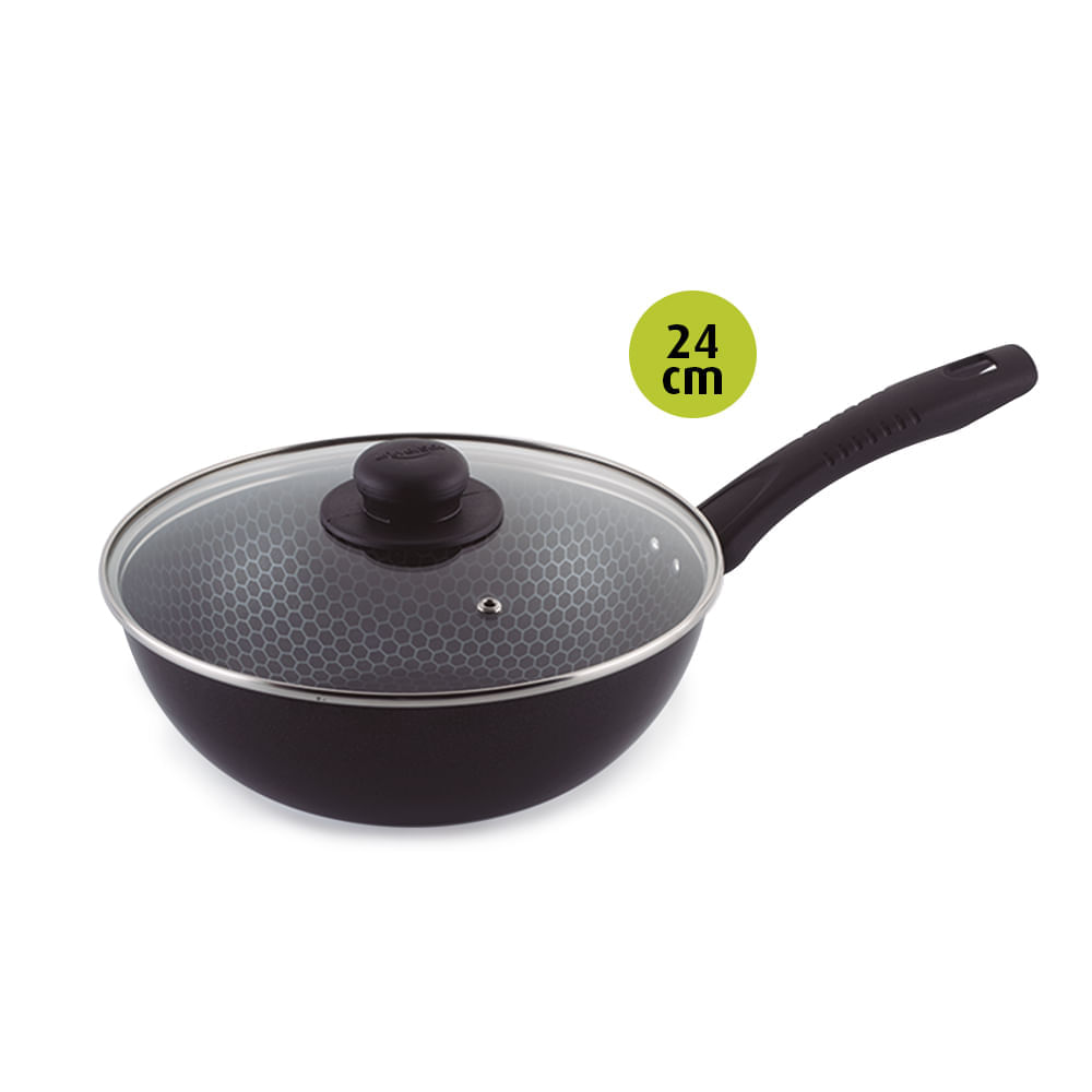 Wok 6 ultra + Tapa de Vidrio 24cm Universal
