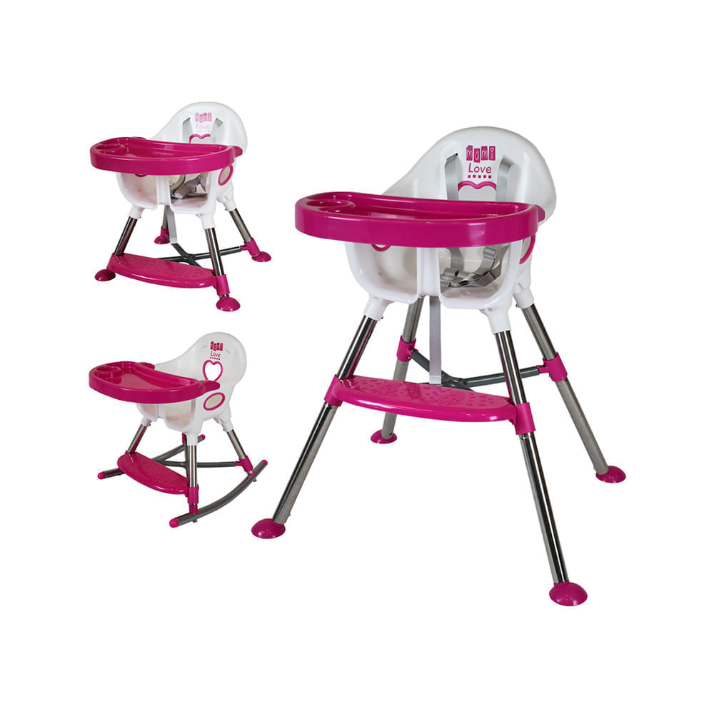 Silla Comedor Bebé 3 en 1 Mami Love África Rosa
