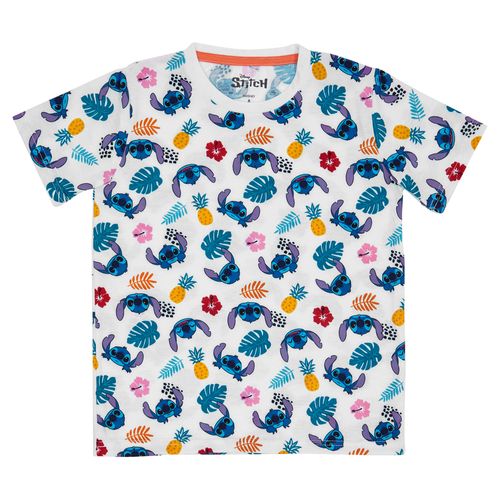 Camiseta moda m/c color blanco STITCH Talla 10 Blanco