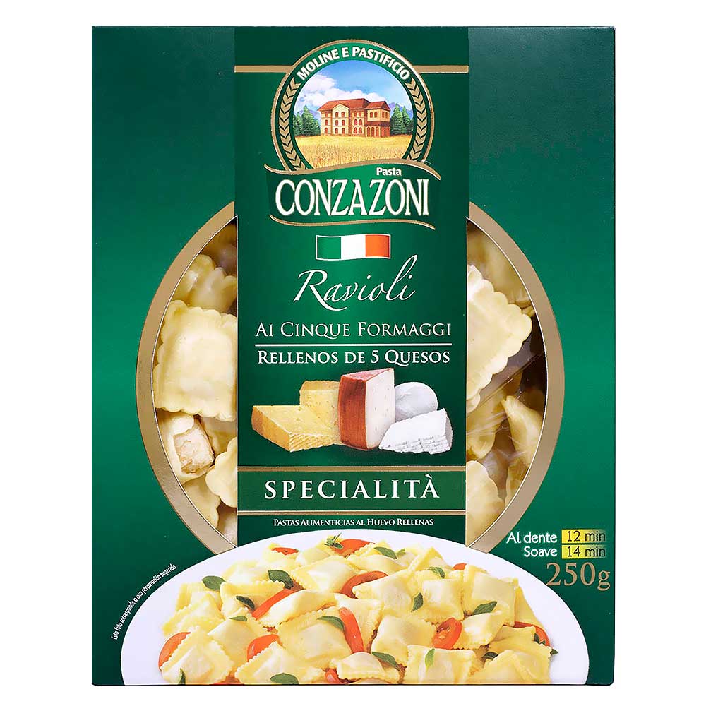 Pastas Ravioli 5 Quesos Conzazoni x 250g